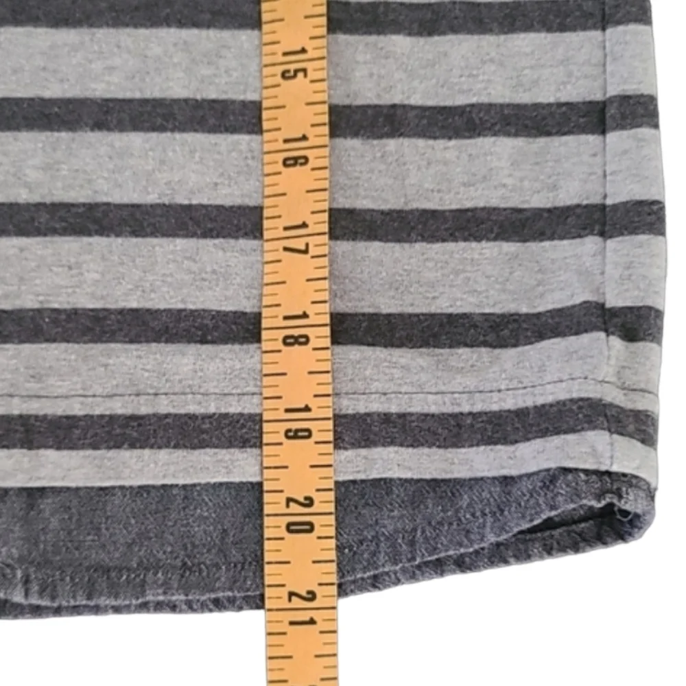 GAP KIDS Twofer Chambray Gray Striped Long Sleeve Polo Rugby Shirt S 6 7